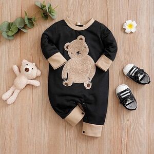 Black and Tan Bear Kids One Piece